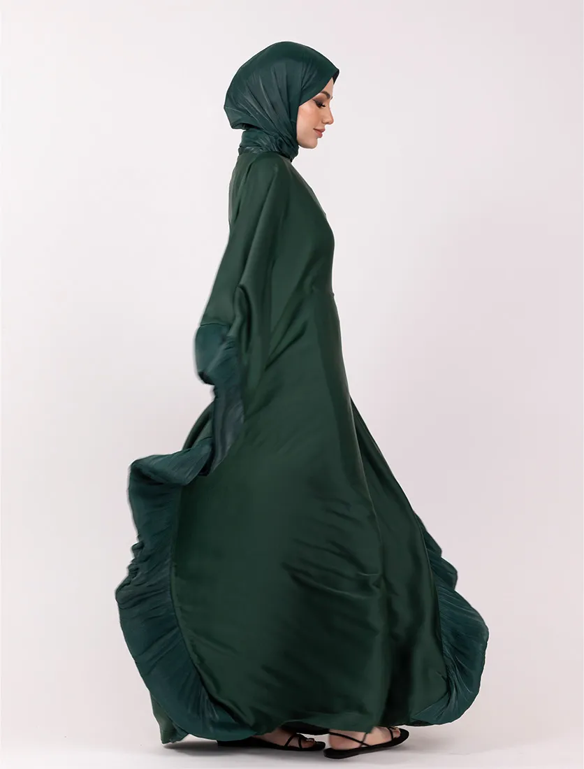 Green Organza Trim Kaftan